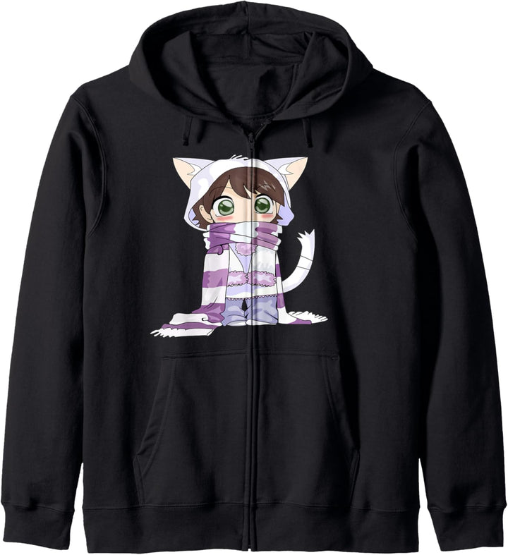 Chibi Katze Anime Mädchen Pullover Hoodie Kapuzenjacke