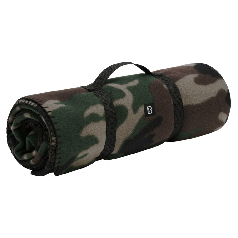 Brandit FLEECEDECKE BW Army Outdoor Winter Decke Fleece Bundeswehr CAMPINGDECKE, Farbe:Woodland Einz