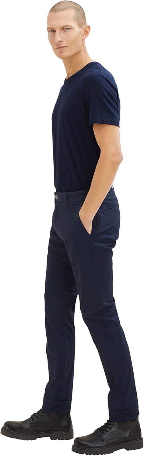 TOM TAILOR Herren Chino Hose mit Stretch 28W / 34L 10668 - Sky Captain Blue, 28W / 34L 10668 - Sky C