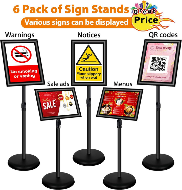 VAIIGO Verstellbarer Schilderständer, A3, Aluminium, für Poster, Menüs, Werbung, Verkauf, Notizständ