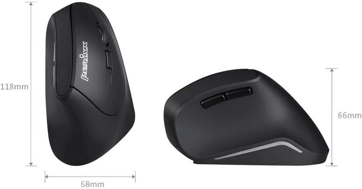 Perixx PERIMICE-715 II Ergonomische Vertikale Maus Kabellos 2,4 GHz ohne Kabel - Funk 2, 4 Ghz, ohne
