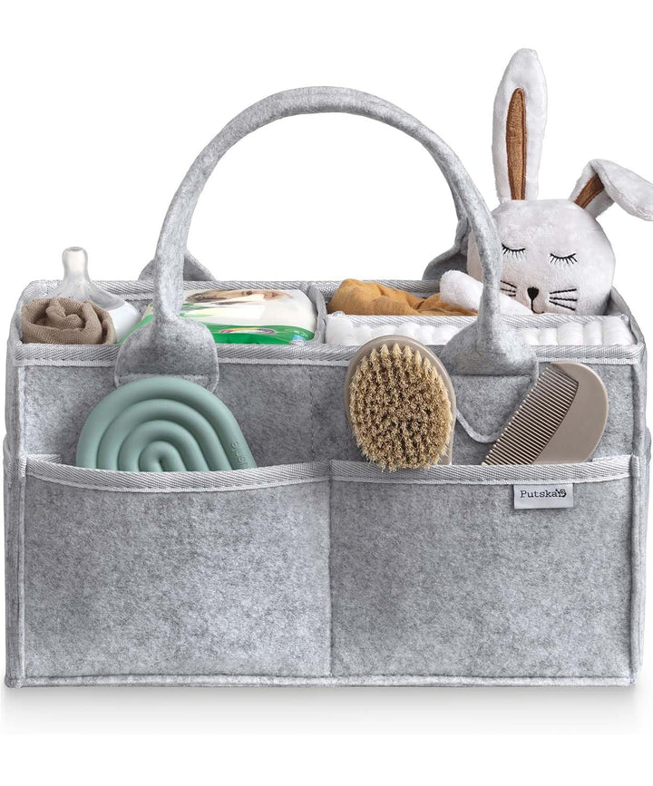 PUTSKA Windelkorb Organizer – Extra grosser Aufbewahrungskorb fürs Kinderzimmer, ideal für Wickelsta