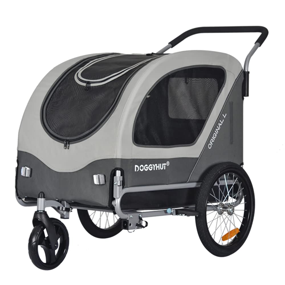 Doggyhut Original Large Fahrradanhänger &amp; Hundebuggy 2 in 1 für Hunden bis 35kg Hundeanhänger Jogger