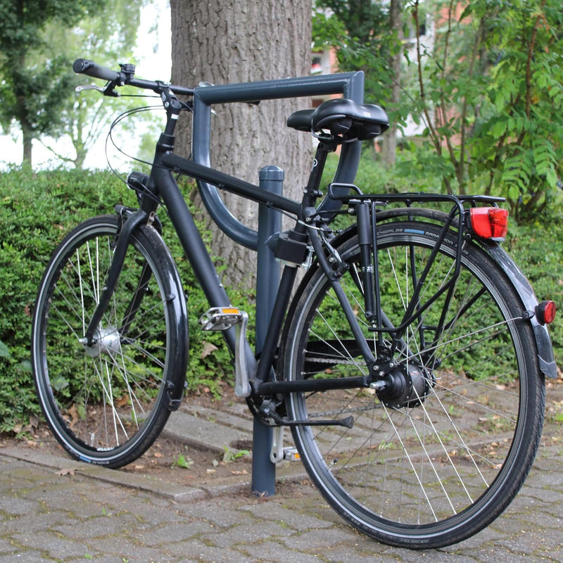 TRUTZHOLM Fahrradanlehnbügel 118x56cm aus verzinktem Stahl zum Einbetonieren Anthrazit Fahrradstände