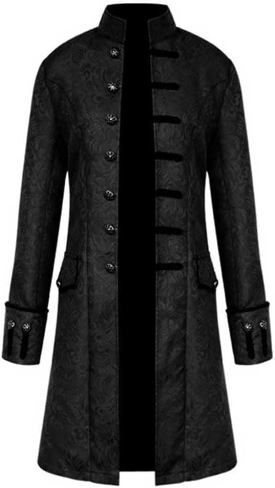 Viktorianische Steampunk Jacke für Herren Vintage Gothic Piraten Slim Fit Frack Wikinger Renaissance
