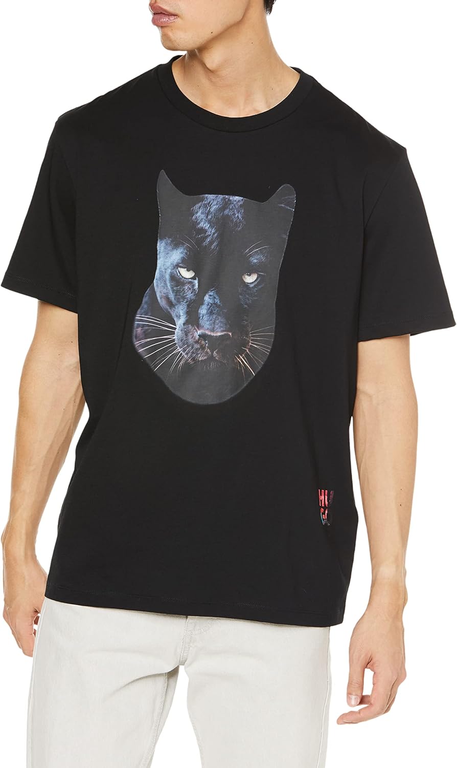 HUGO Herren Deetah T-Shirt aus Baumwoll-Jersey mit Jaglion-Print XS Black1, XS Black1