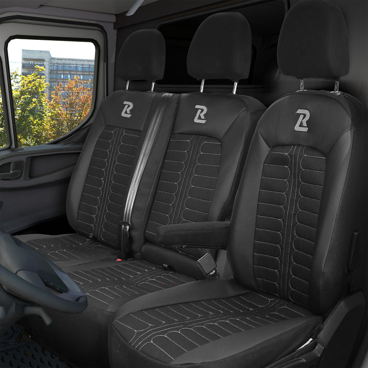 LUCARO Sitzbezüge Auto für Volkswagen Crafter 2, Man TGE 1+2 Grau Auto Sitzbezüge Man TGE, Volkswage