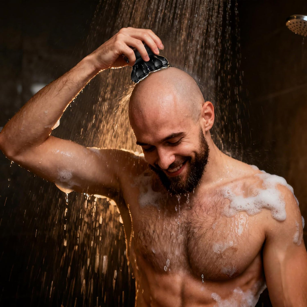 Glatzen Rasierer Herren,MAXGROOM 7D Glatzenrasierer, Wasserdichter Kopfrasierer Glatze,Magnetische K