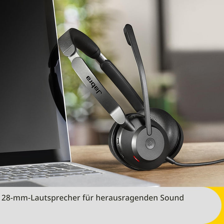 Jabra Evolve2 30 SE - Kabelgebundenes Stereo-Headset mit Geräuschunterdrückung und 2-Mikrofon-Techno