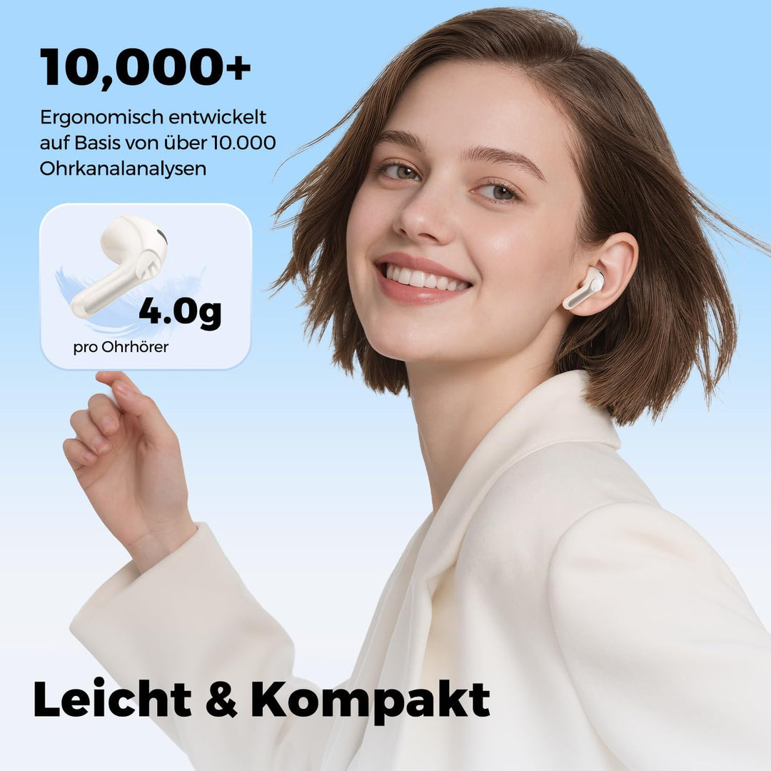 SoundPEATS Air6 HS Semi-in-Ear Bluetooth Kopfhörer, Beige | 13mm Dreimagnet-Treiber, LDAC+Hi-Res, 45