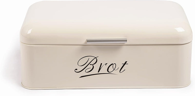 Theo&Cleo Brotkasten mit Deckel, 43 * 23 * 17cm Grosser Knäckebrot Box aus Metall, Brotaufbewahrungs