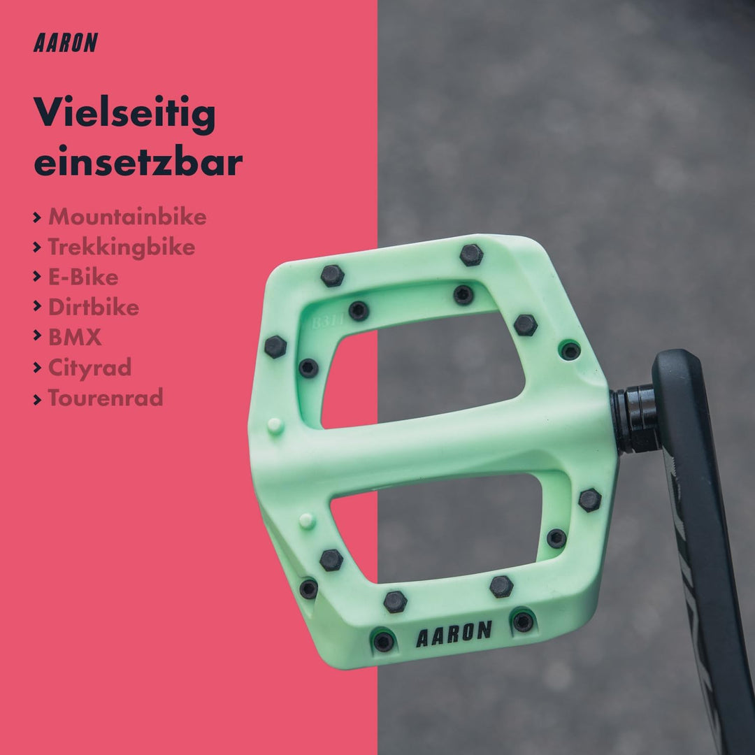 AARON Dirt MTB Pedale aus ultraleichten Nylonfasern mit abgedichtetem Industrie-Kugellager - rutschf