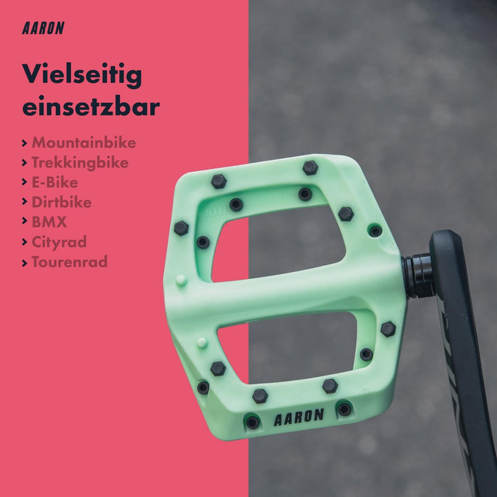 AARON Dirt MTB Pedale aus ultraleichten Nylonfasern mit abgedichtetem Industrie-Kugellager - rutschf