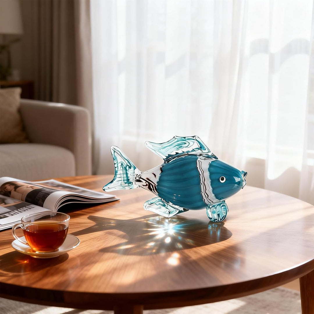 oliruim Farbige tropische Glas-Fisch-Statue Home Desktop Dekoration (AE-1), Ae-1