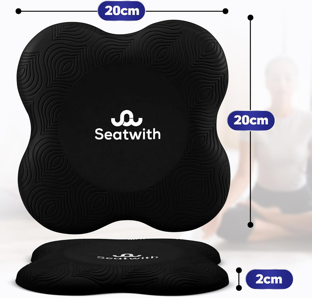 Yoga-Knie-Pad 2er Pack Kniekissen mit Transportbeutel+Trainingsanleitung PDF Maximale Entlastung und