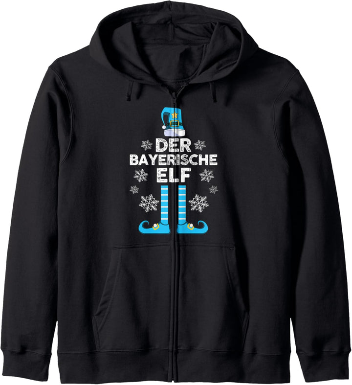 Bayerische Elf Familien Weihnachts Outfit Weihnachtself Kapuzenjacke