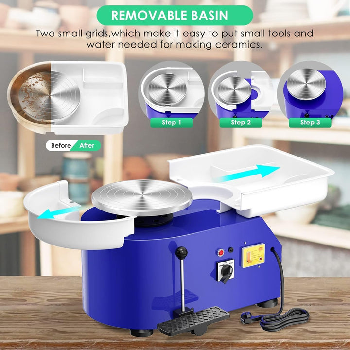 Kotsy Töpferscheibe Maschine 350W,Elektrische Töpferscheibe 25CM Plattenteller,Keramik Clay Maschine