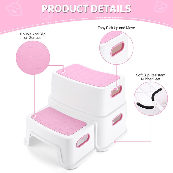 Tritthocker Kinder,Tritthocker für Kinder 2 Stufen,Robuster Hocker Zweistufiger Tritthocker für Bade