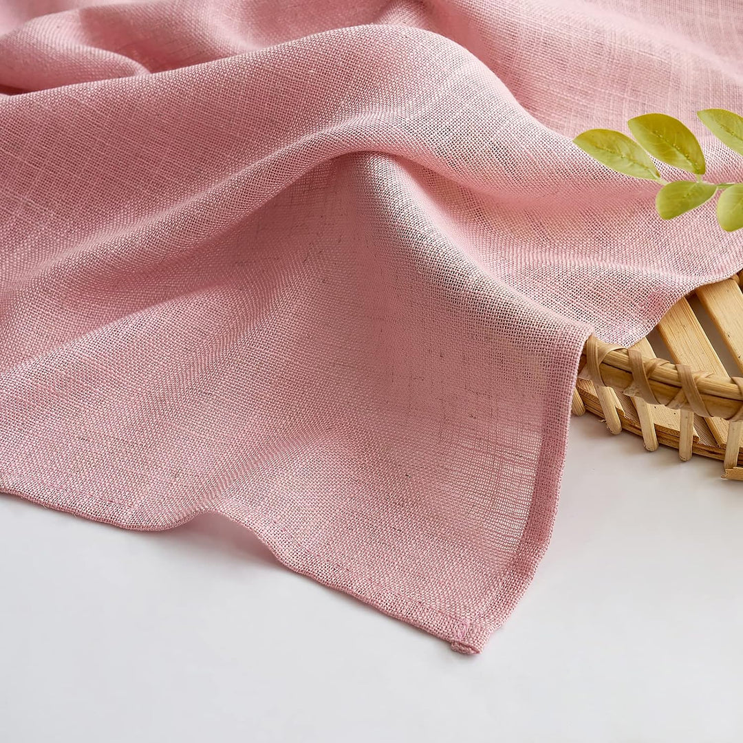 MIULEE Gardinen Vorhänge mit ösen Voile Vorhang Modern Leinenoptik Halbtransparent für Wohnzimmer Kü