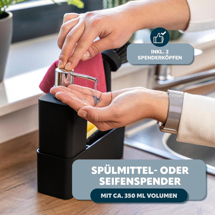 eluno Spülbecken Organizer mit Soft-Touch Oberfläche für Küche & Bad, Spülutensilienhalter inkl. Sei
