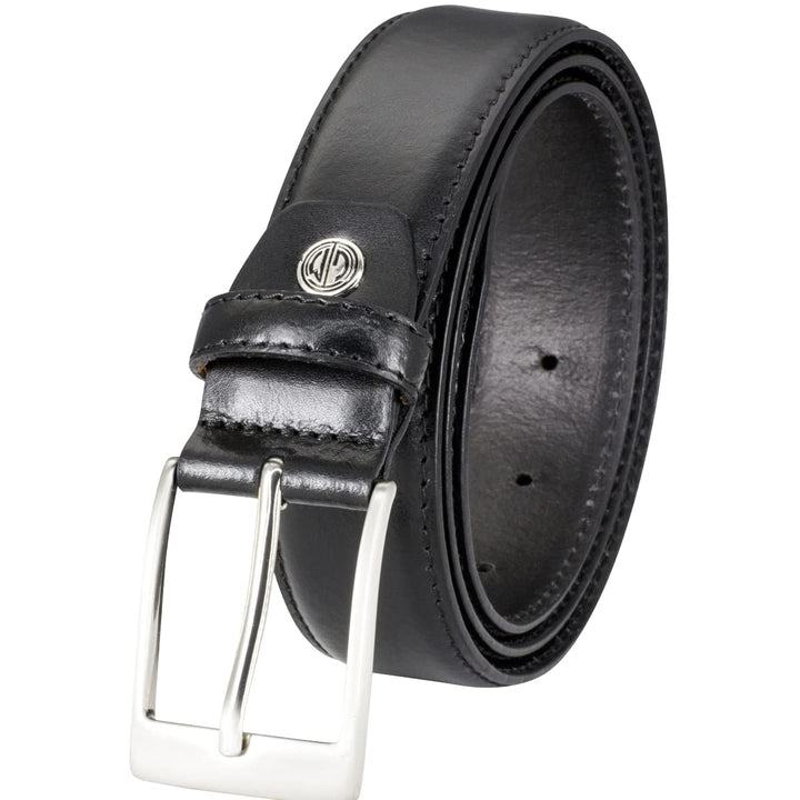 LINDENMANN Anzug-Ledergürtel Herren, Anzug-Gürtel Herren 35 mm breit Rindleder schwarz Bundweite 85