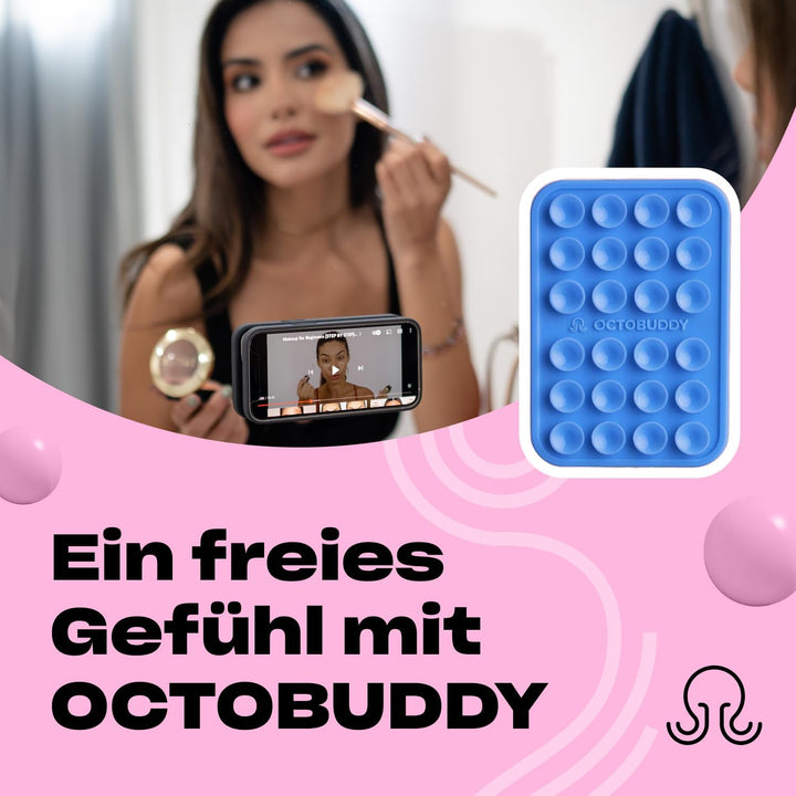 OCTOBUDDY Classic - Silikon-Saugnapf Halterung fürs Handy - rutschfeste Saugnapfhalterung für iPhone