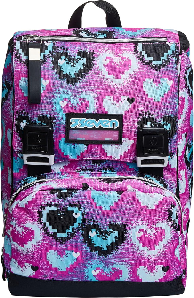 Seven Faltbarer Rucksack, Glossy Girl, Rosa, Doppelfach, Schule & Reisen Einheitsgrösse Rosa, Einhei