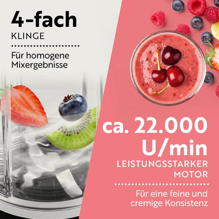 GOURMETmaxx Nutrition Mixer | Smoothie Maker mit XXL-Zubehörset | Standmixer 11-tlg. | Blender mit R
