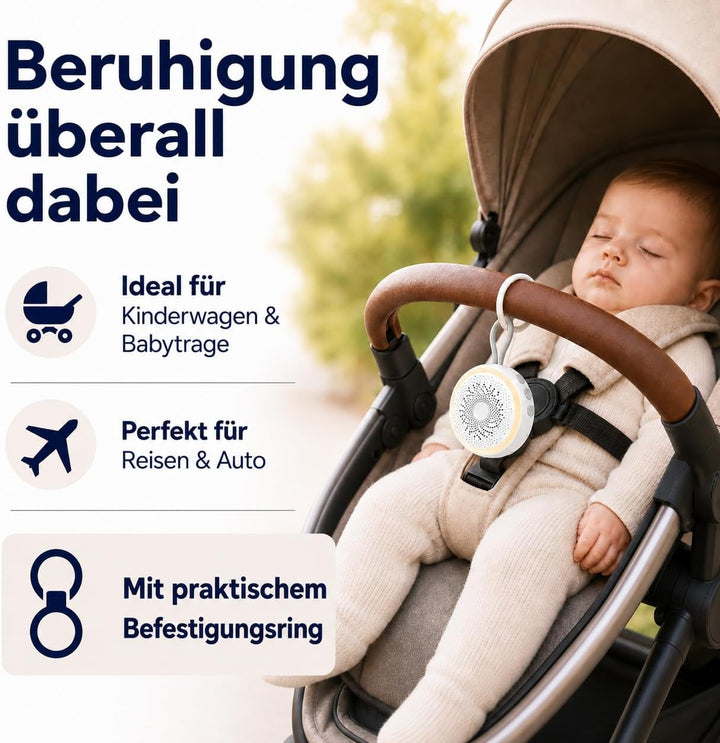 Baby Einschlafhilfe mit Nachtlicht - Tragbare White Noise Sound Maschine mit 16 beruhigenden Geräusc