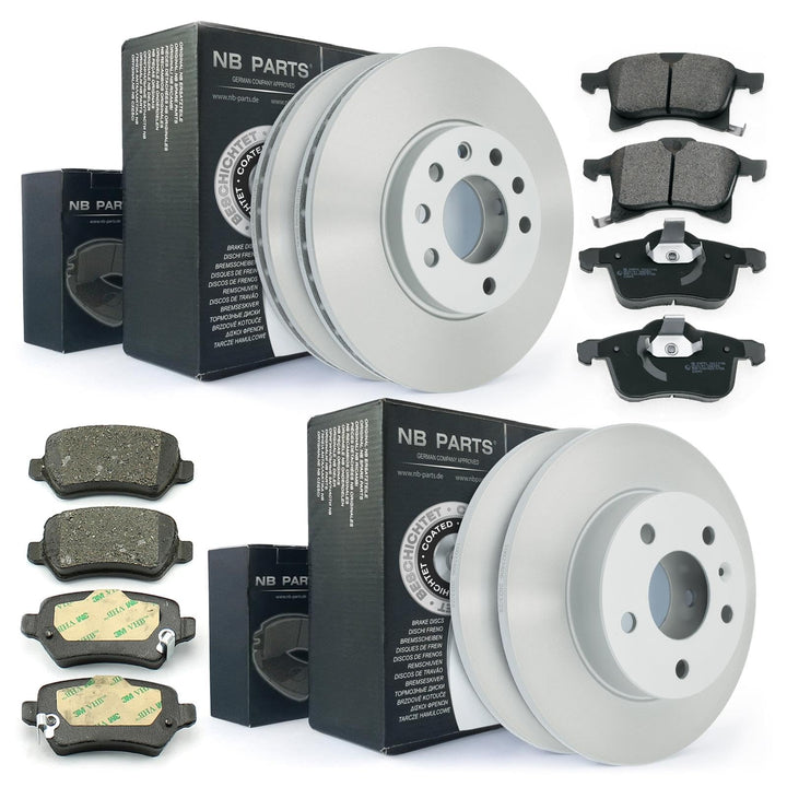 Bremsen/Bremsscheiben + Bremsbeläge vorne + hinten NB PARTS GERMANY 10041697, Dual