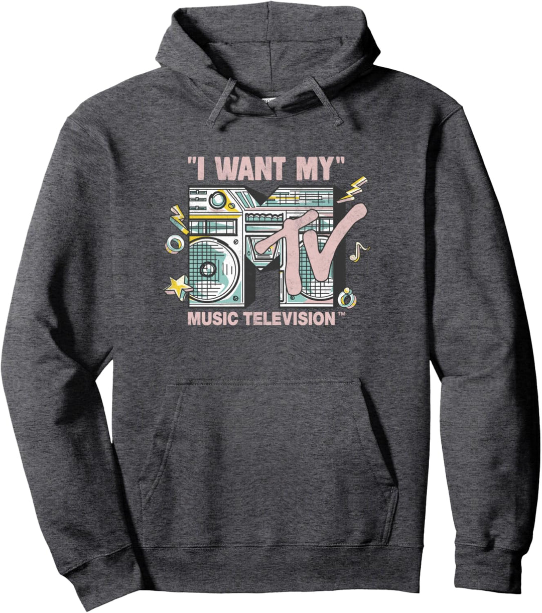 MTV Logo I Want My MTV Boombox Pullover Hoodie