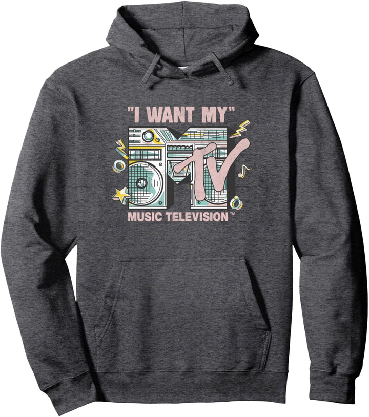 MTV Logo I Want My MTV Boombox Pullover Hoodie
