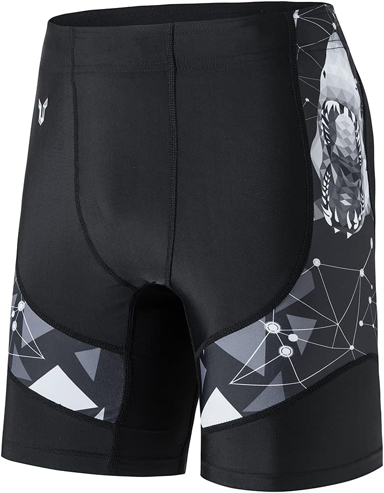 HUGE SPORTS Herren Splice Schwimmhose Kompression Jammer Lang Wilde Serie 3XL Hai, 3XL Hai