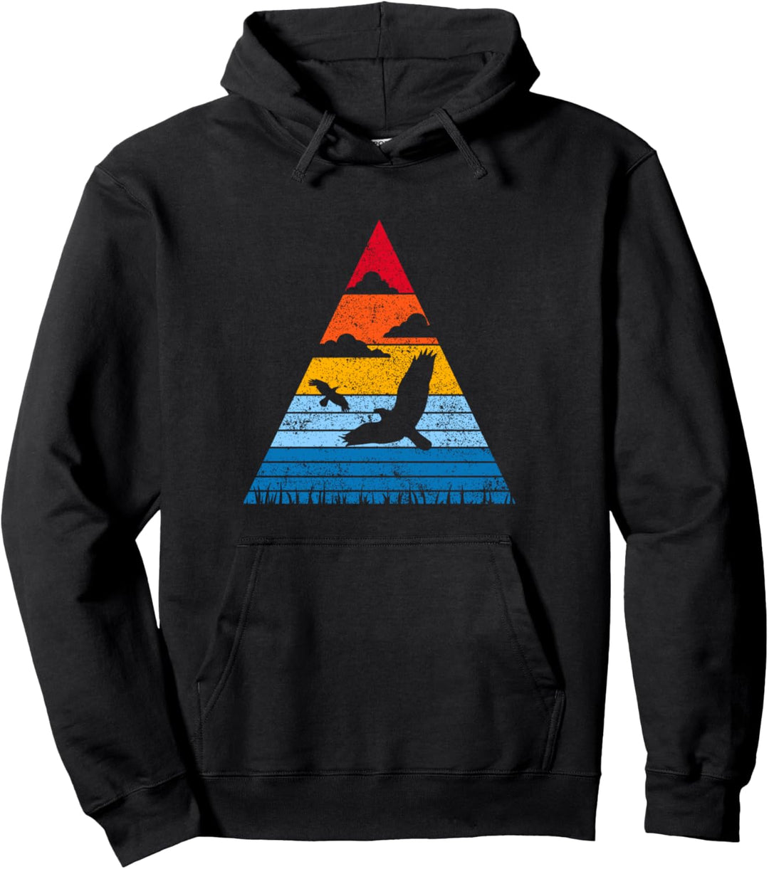 Retro Greifvogel Adler Sunset Silhouette Tier Habicht Falke Pullover Hoodie