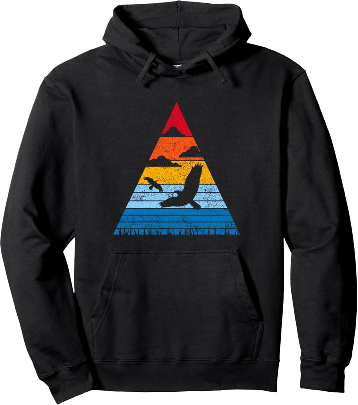 Retro Greifvogel Adler Sunset Silhouette Tier Habicht Falke Pullover Hoodie