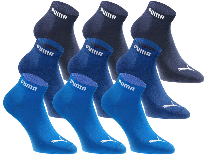 PUMA Quartersocken 18 Paar Pack Statement Edition - Damen und Herren, 43-46 Navigate Peacoat