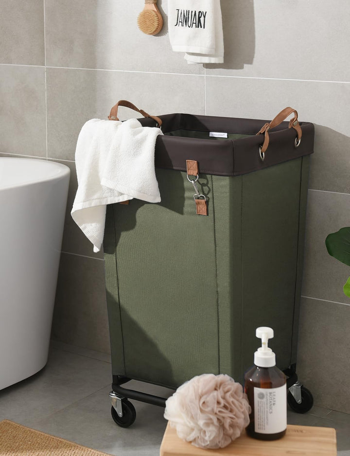 StorageWorks 160 L Wäschesammler mit Rädern, grosser Wäschekorb mit Rollen für Wäsche, Wäschewagen m