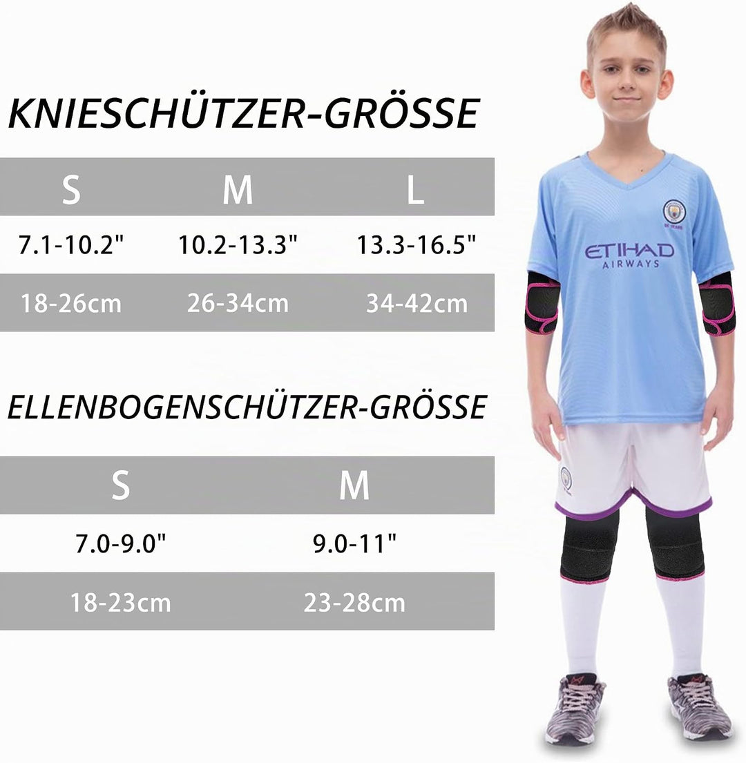 EULANT Kinder Schonerset, Junge Knieschoner und Ellenbogenschoner,Mädchen Protektoren Set für MTB Sc