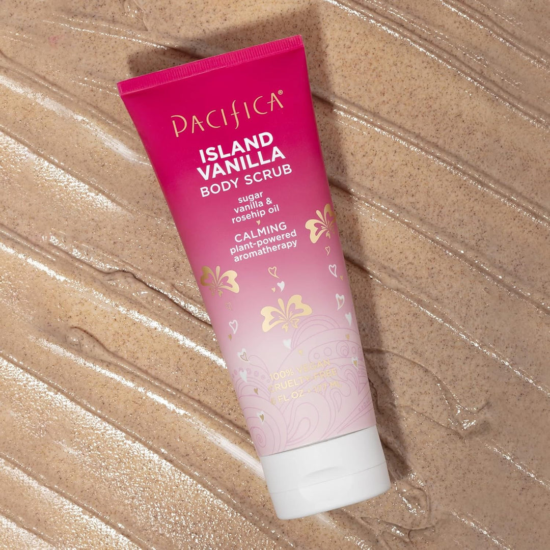 Pacifica Beauty, Island Vanilla Body Scrub, Peeling, Zucker, Hagebuttenöl, Körperpolitur, Bad &amp; Dusc