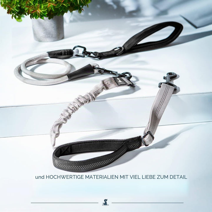 Strapazierfähige Bungee-Leine für grosse und mittelgrosse Hunde mit Anti-Zug für Stossdämpfung, ruts