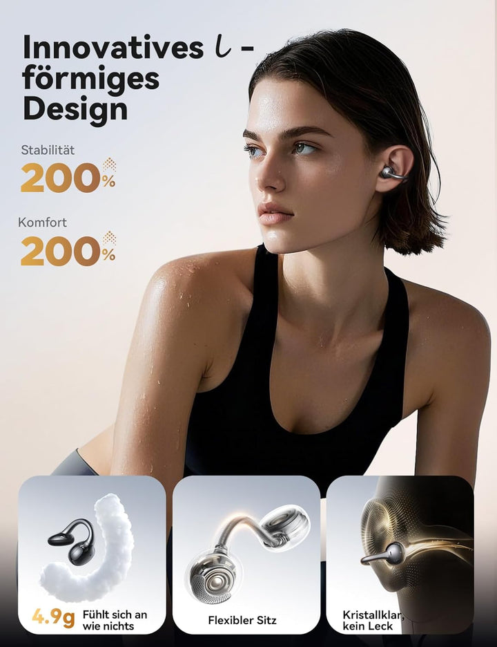 JOYROOM OE3 Open Ear Kopfhörer, ClipOn-Design für Ganztägigen, Bluetooth 5.4, Immersiver Sound, ENC