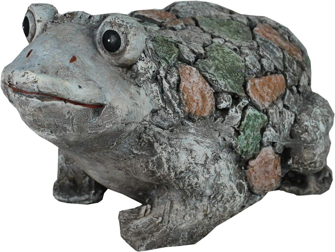 colourliving Frosch Figur Stein Optik gross sitzend Gartenfigur Teich Deko Figur Froschfigur