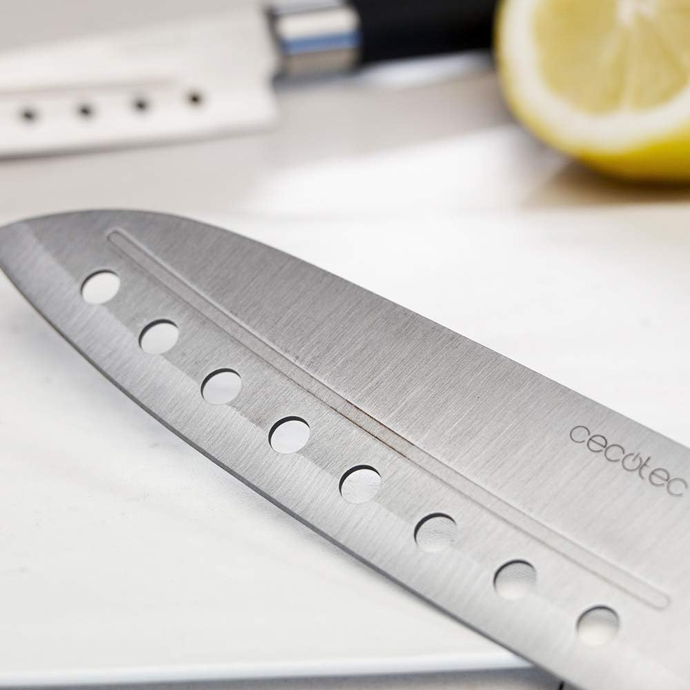 Cecotec Professionelles 4-Messer-Set mit 2 mm breit Klinge Santoku Messerset. Zwart, Zwart