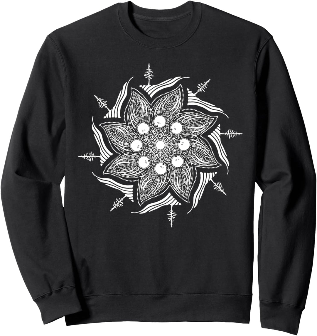 Cool Banjo Mountains & Tree Mandala Graphic Sweatshirt