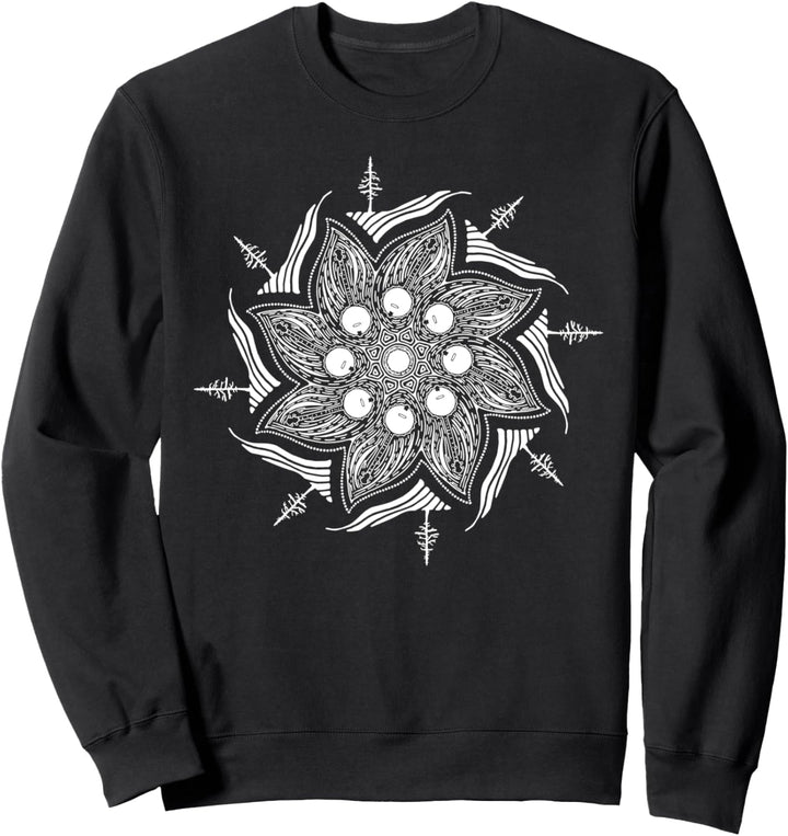 Cool Banjo Mountains & Tree Mandala Graphic Sweatshirt