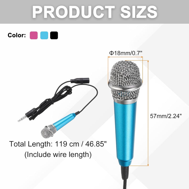 QUARKZMAN 3 Stück Mini Mikrofon Winziges Microphone Telefonmikrofon Kleines Karaoke Mikrofon mit Sch