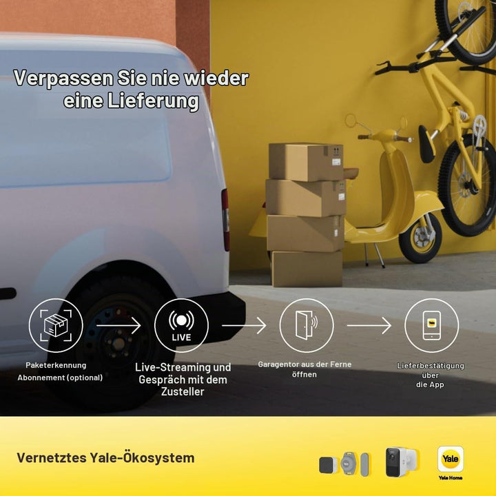 Yale Smart Opener für Tore - 05/102300/BW - WLAN-fähiger Toröffner - Auto-Öffnen - Fernbedienung - G