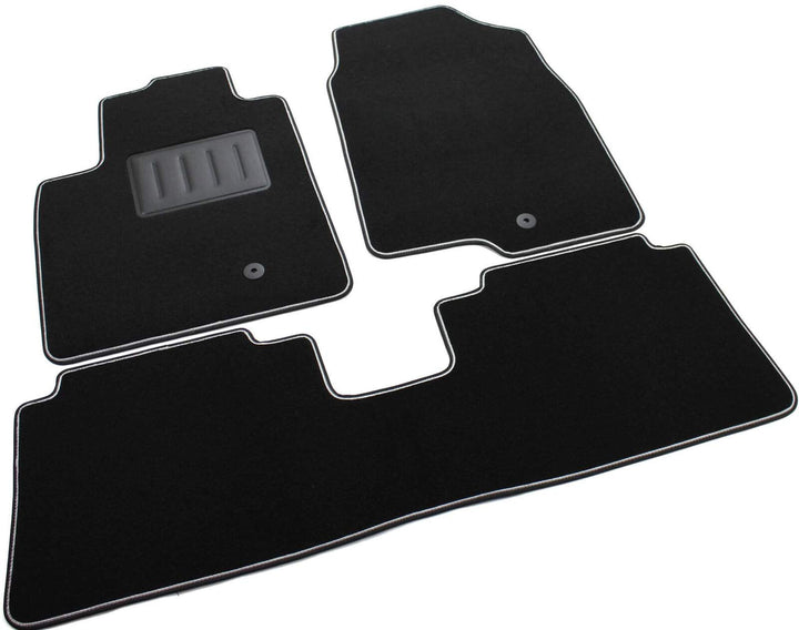 Das Teppich Auto, sprint03403, FuÃŸmatten Teppiche Schwarz rutschfest, verstärkter Rand, zweifarbig,
