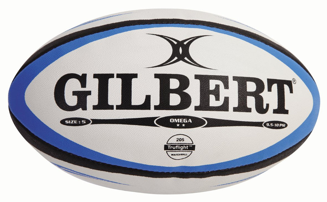 Gilbert Omega Match Rugbyball für Herren Size 3 blau / schwarz, Size 3 blau / schwarz
