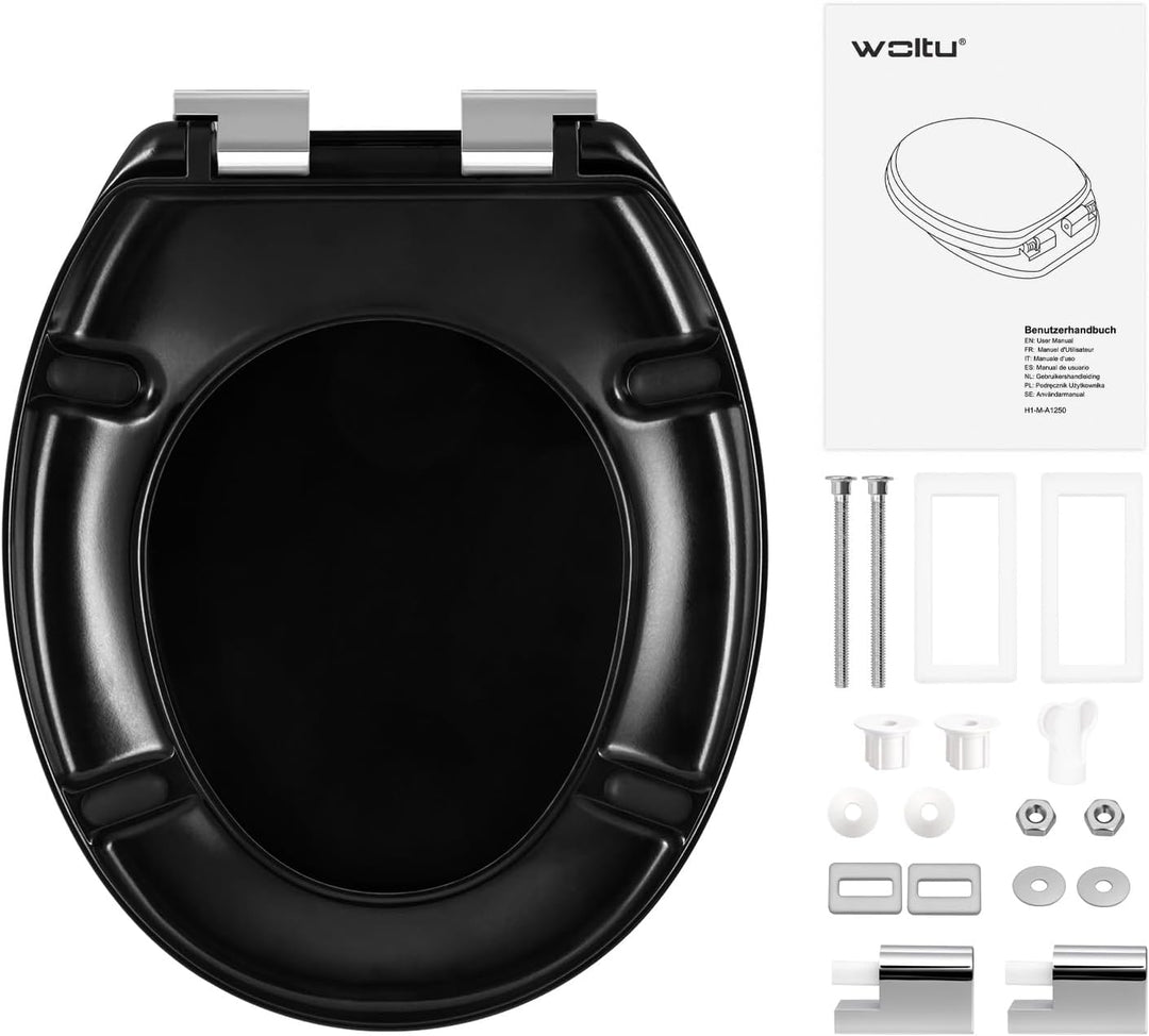 WOLTU WC Sitz mit Absenkautomatik,Toilettensitz Motiv, Toilettendeckel aus Duroplast, Stable Klodeck